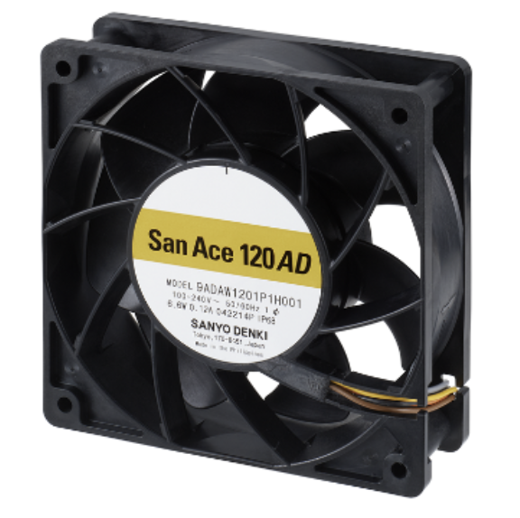 New 120ADA 120×38 mm Axial EC AC fan delivers 30% higher airflow and double the static pressure.